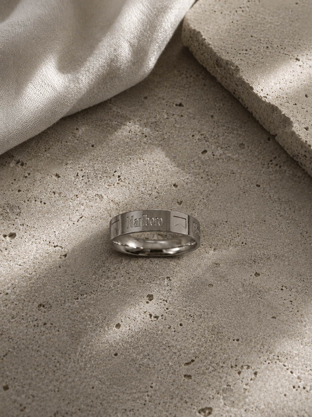 Y2K Marlboro Engraved Ring Stainless Steel