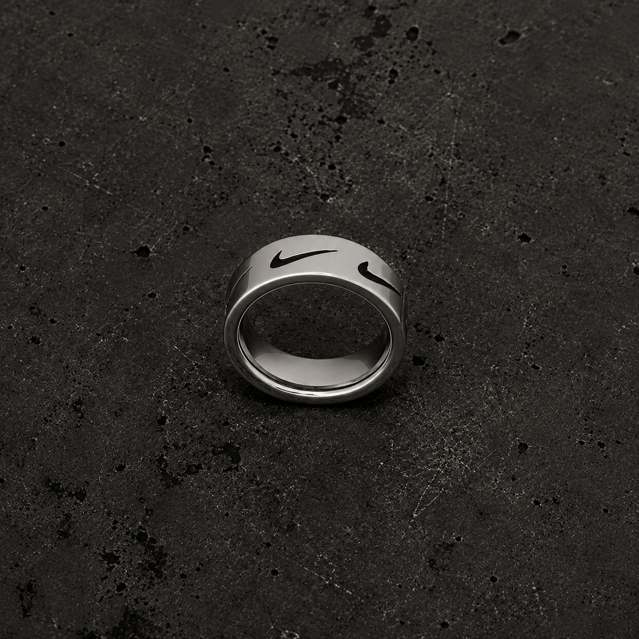 Stainless Steel Swoosh Ring