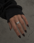Stainless Steel Engraved Swoosh Ring