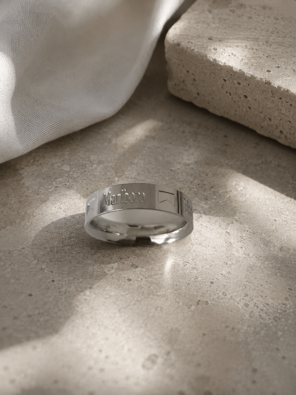 Y2K Marlboro Engraved Ring Stainless Steel