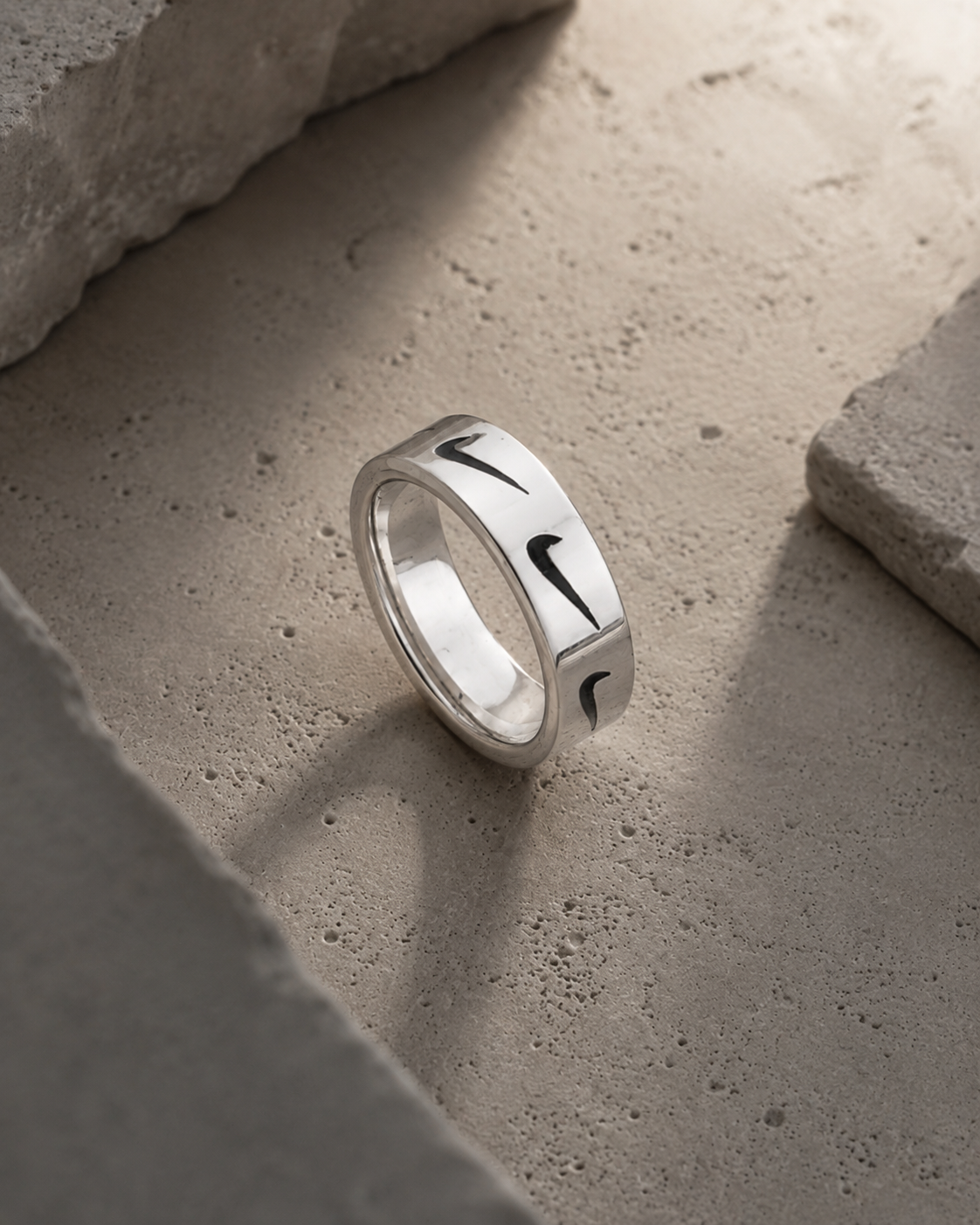 Stainless Steel Swoosh Ring