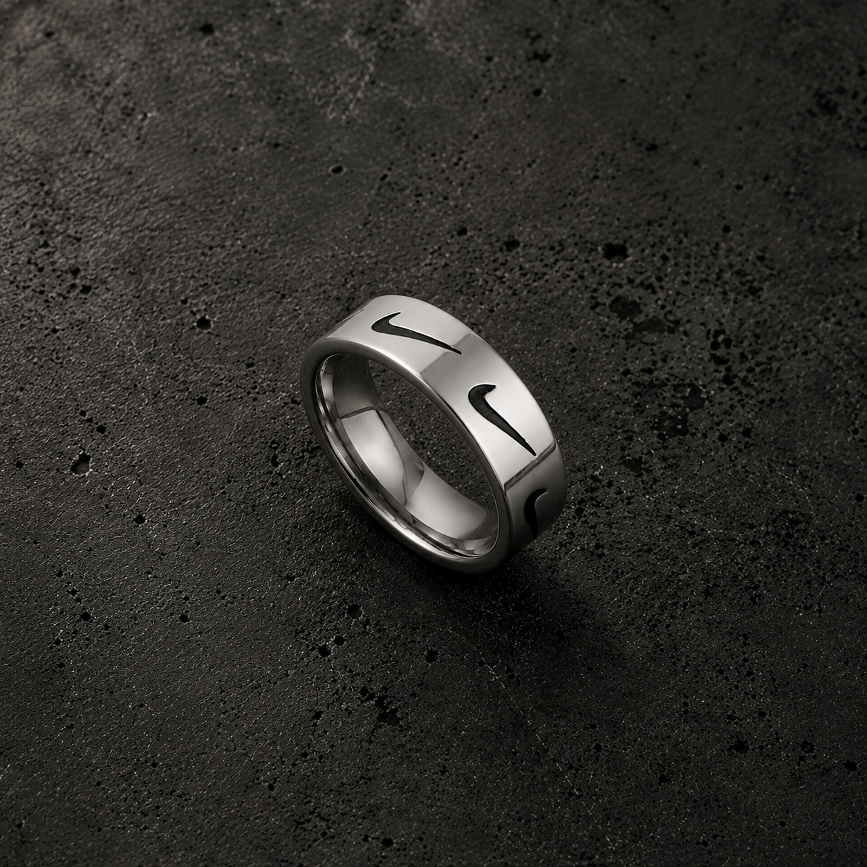 Stainless Steel Swoosh Ring