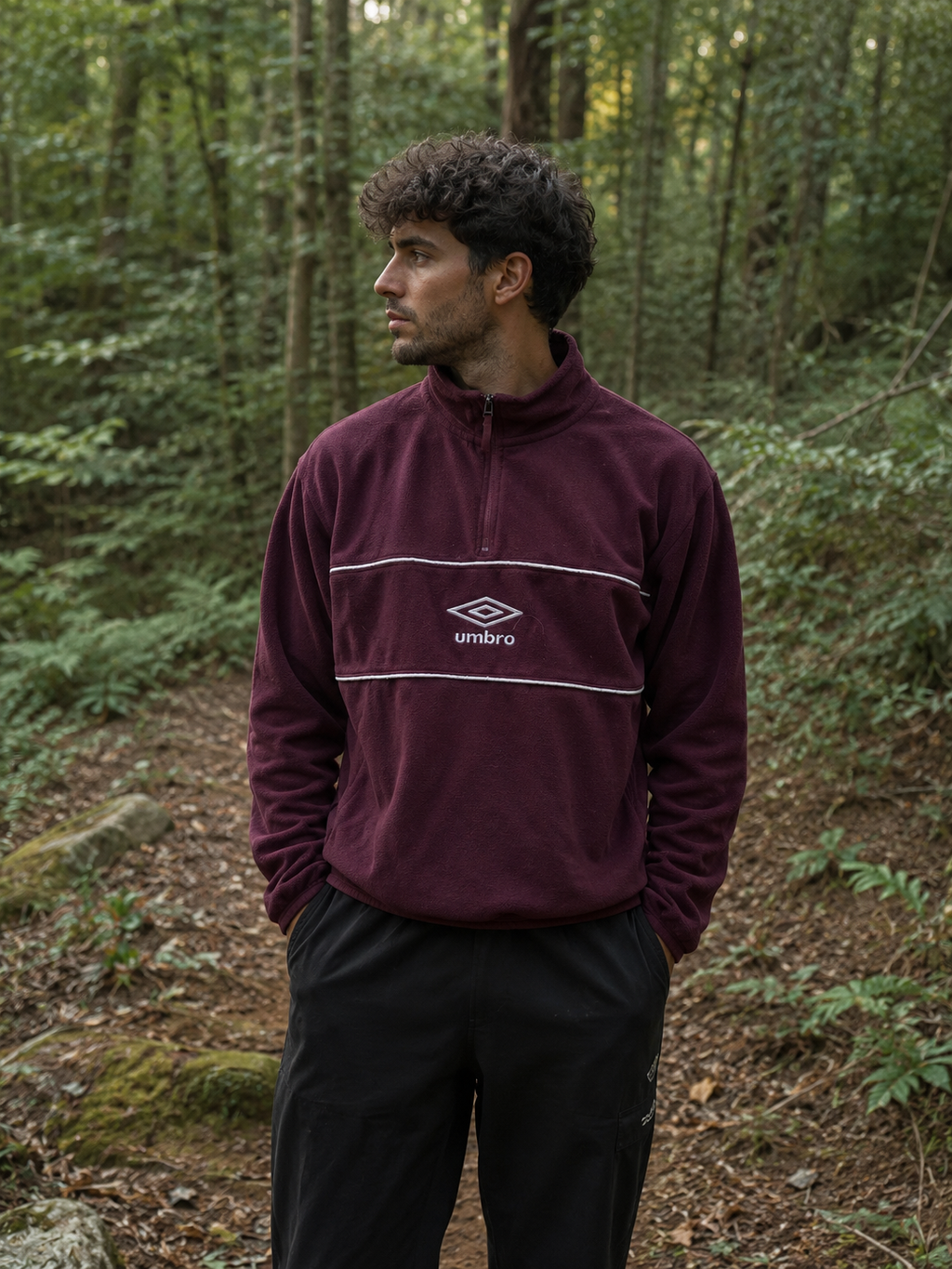 Umbro Burgundy Quarter Zip Fleece