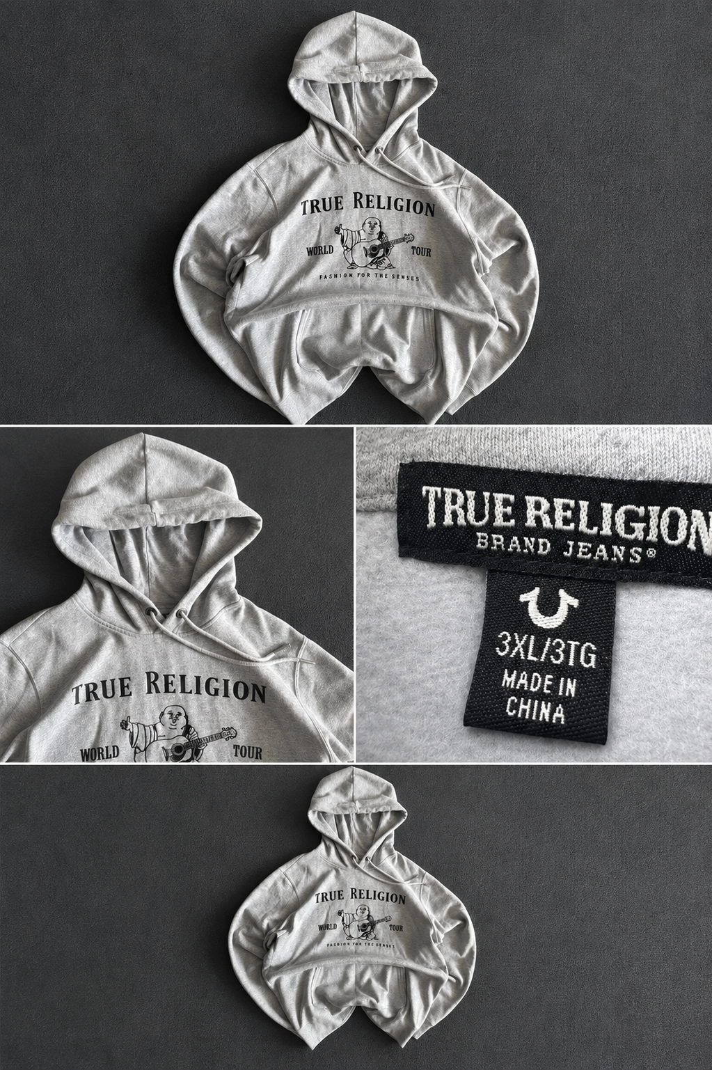 True Religion Hoodie Grey
