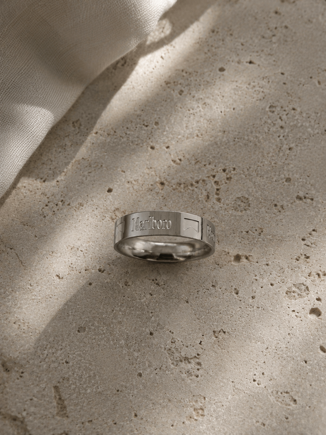 Y2K Marlboro Engraved Ring Stainless Steel