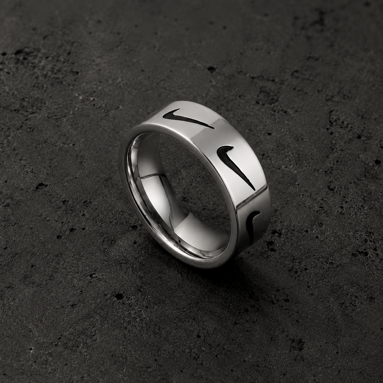 Stainless Steel Swoosh Ring