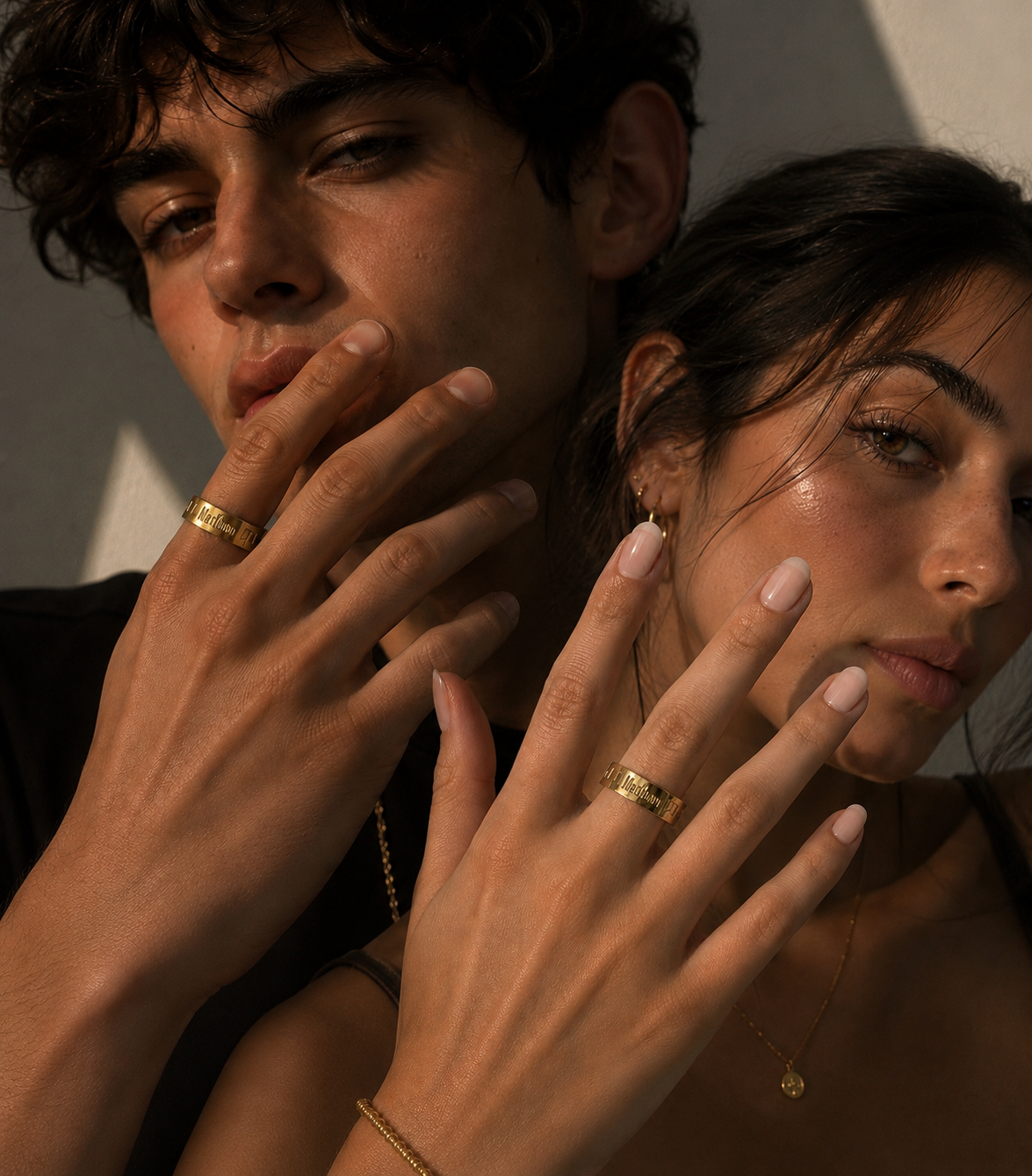 Y2K Marlboro Engraved Ring Stainless Steel Gold